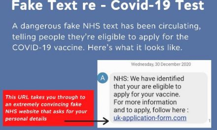 Fake Text – Covid-19 Test Fraud