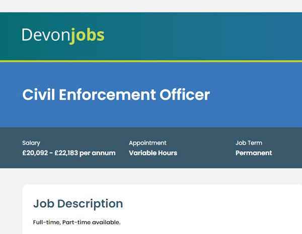 Civil Enforcement Officer – Devon Jobs